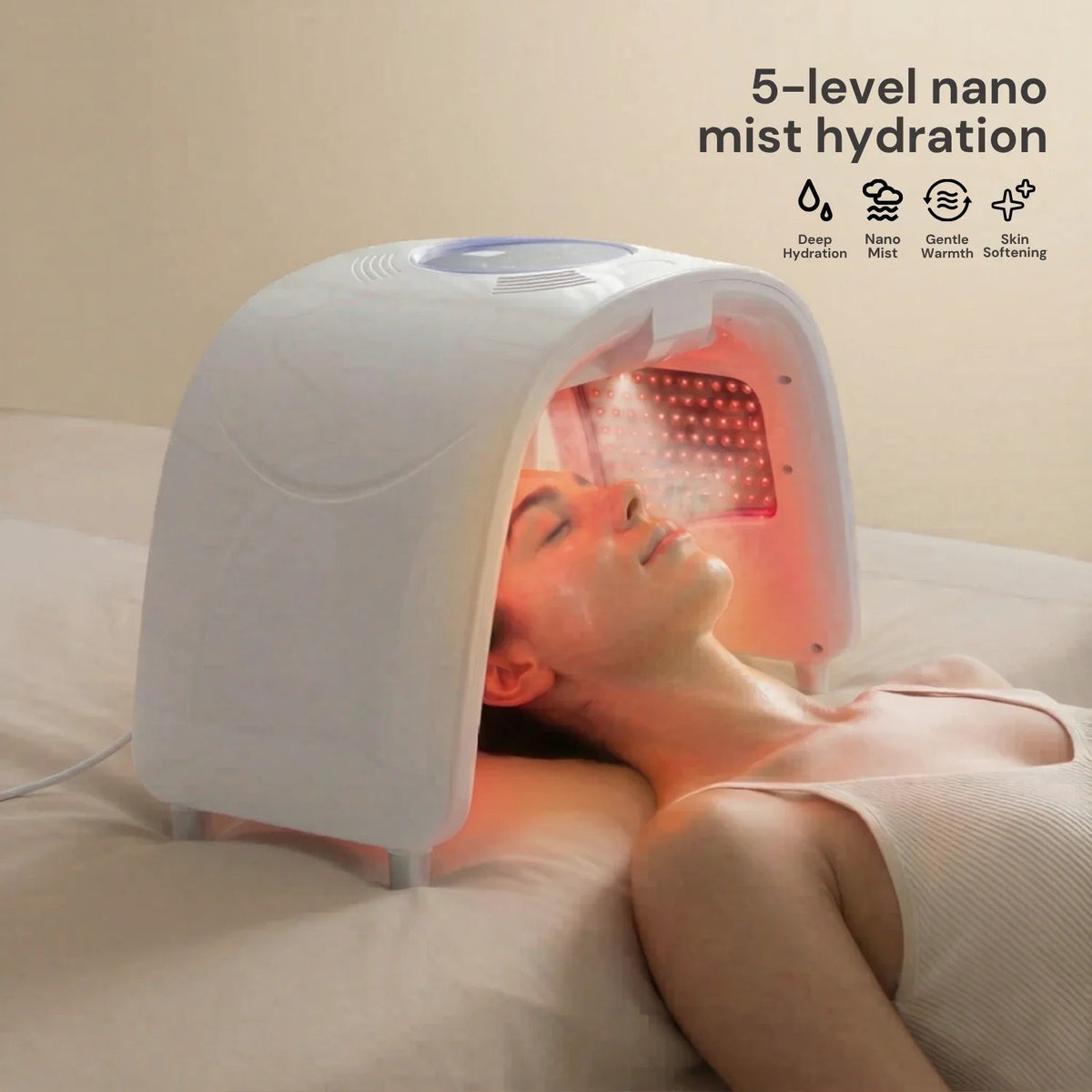Nicebeam 9 in 1 Laser Light Therapy Lamp using the nano mist setting