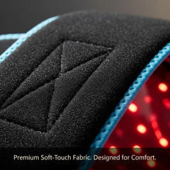 Close view of the Nicebeam Therapy Belt neoprene surface and illuminated LEDs