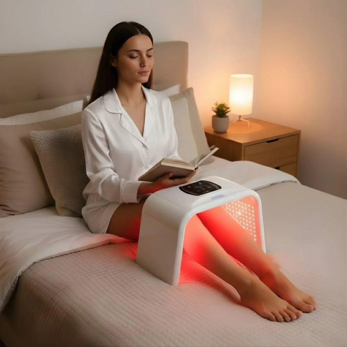 Nicebeam Time Machine positioned over the legs for an LED light session