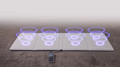 OMI PADS full body PEMF mat unfolded with eight coils distributed across four panels