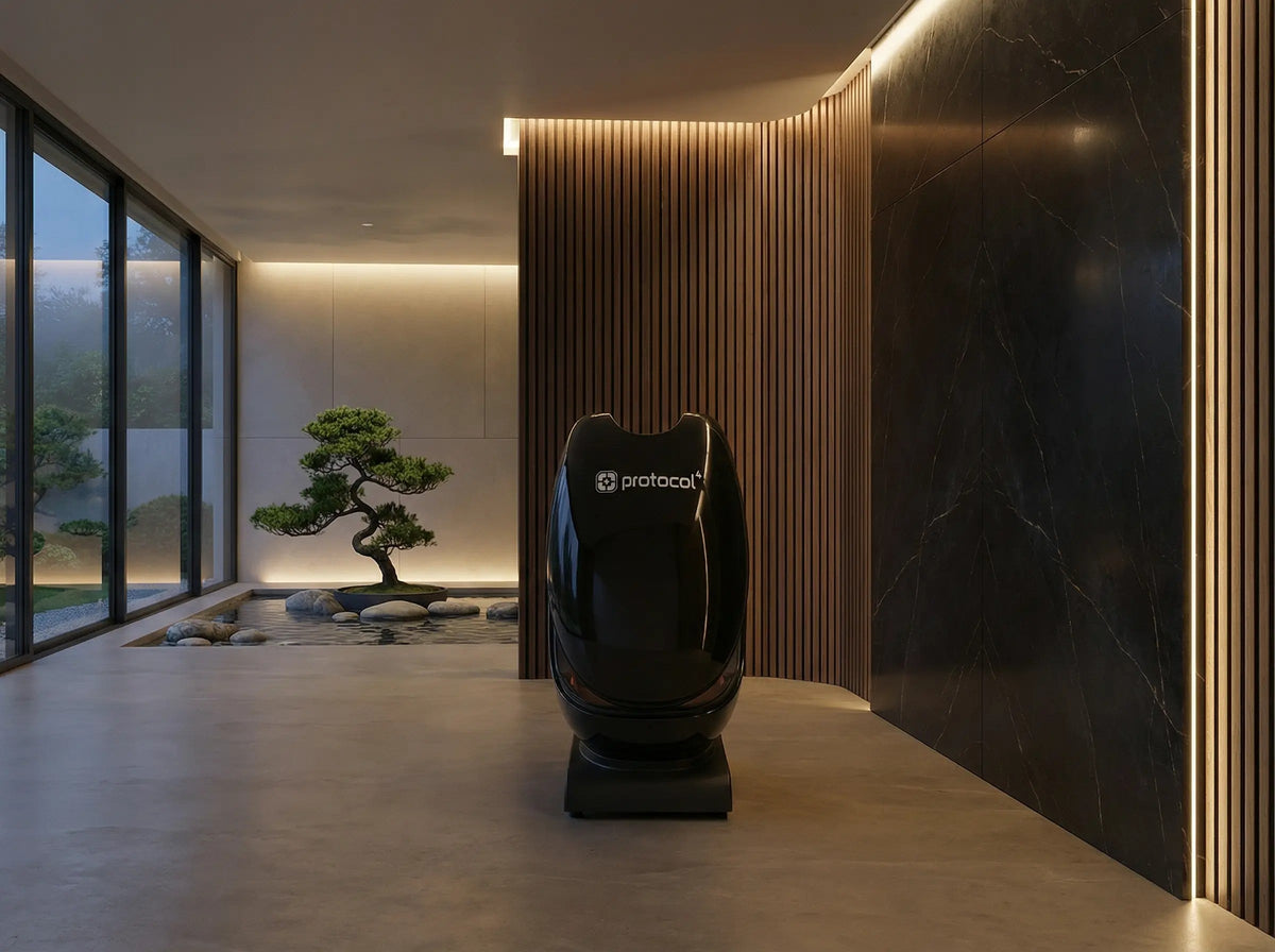 Closed Protocol⁴ Cocoon inside a private home wellness room