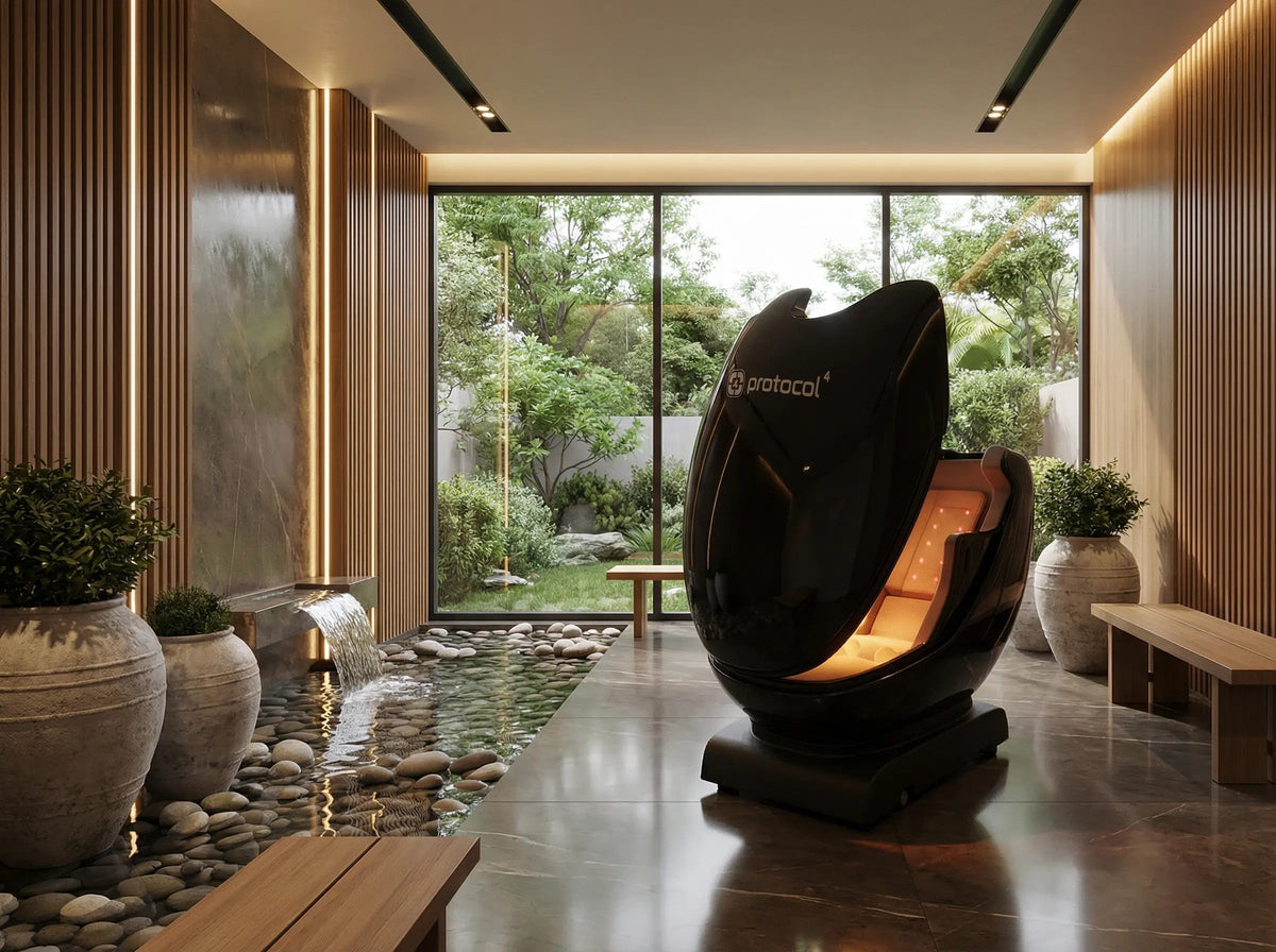 Open Protocol⁴ Cocoon showing its illuminated red light and infrared interior