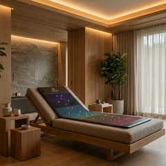 Protocol4 Ultimate infrared PEMF mat arranged in a home recovery room