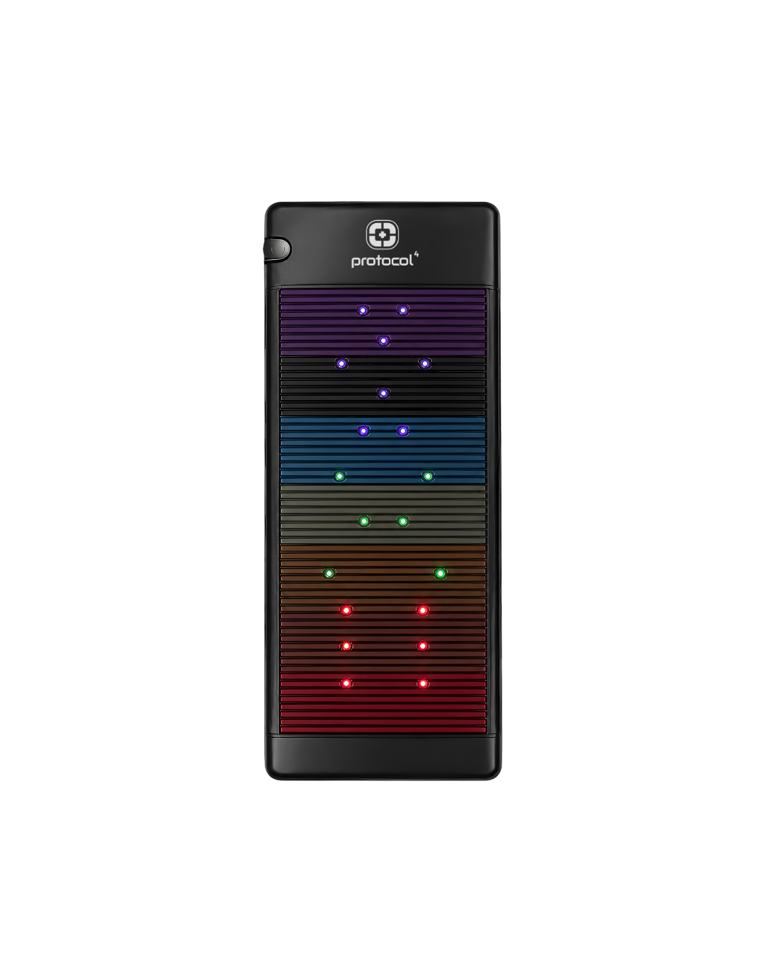 Protocol4 Ultimate PEMF mat product shot showing all lit gemstone zones