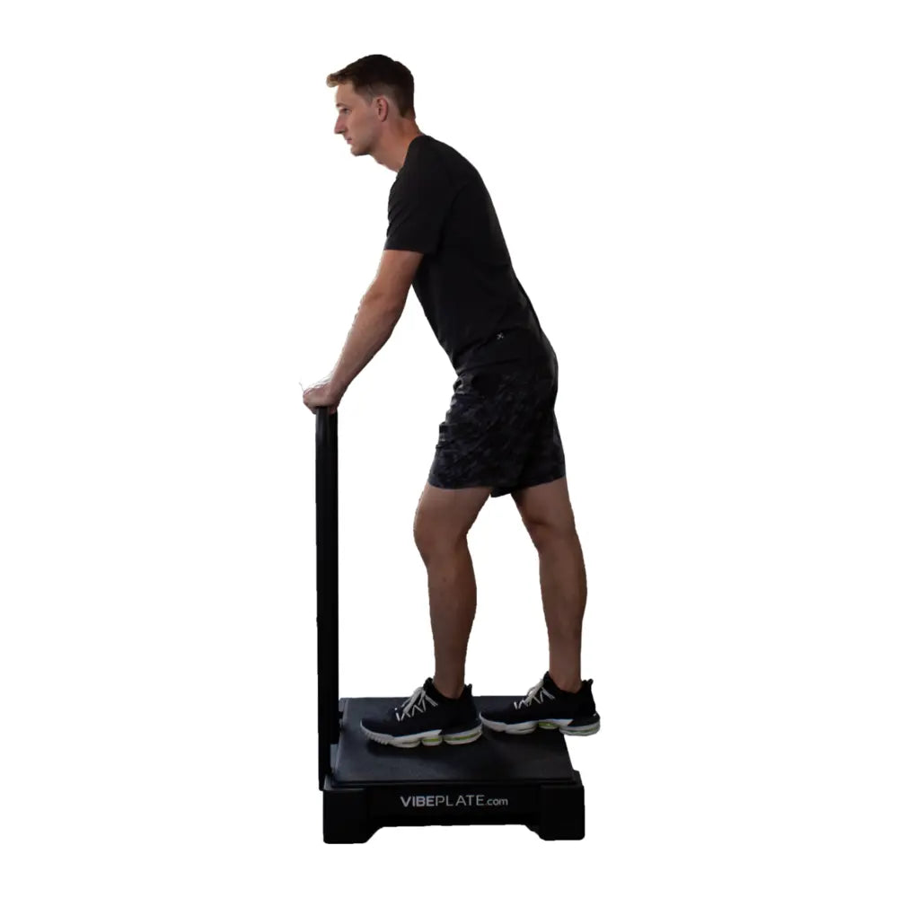 Side view of the VibePlate 2424 with the optional Small Balance Bar